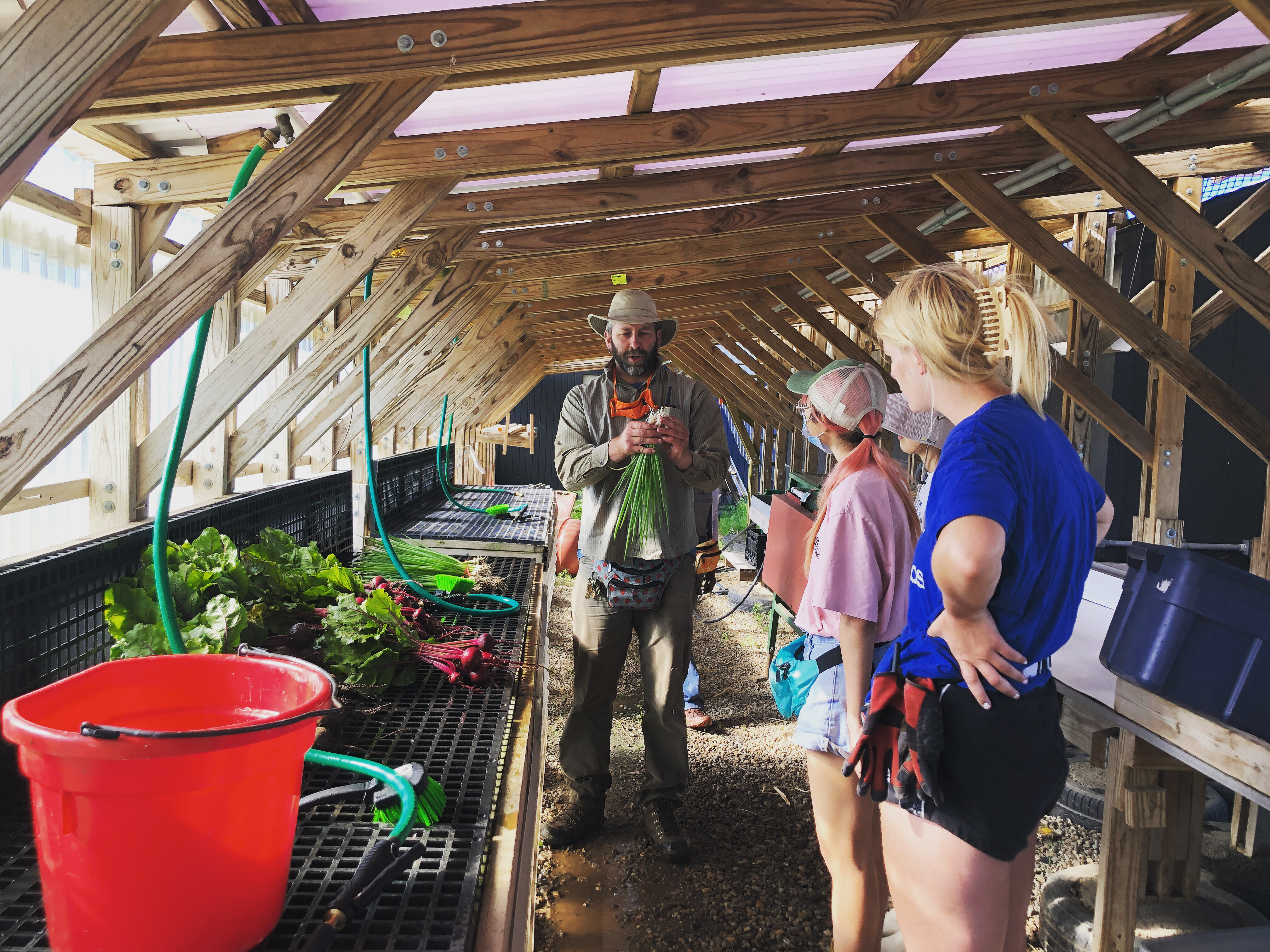 Students learning about crops.